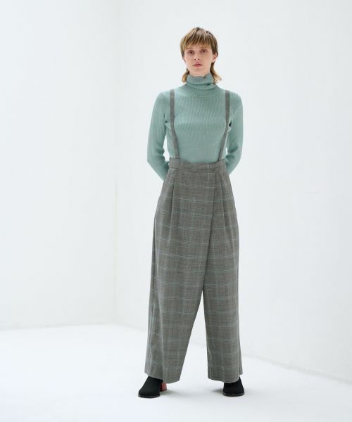 LANVIN en Bleu / ランバン オン ブルー その他パンツ | ライトウールタックワイドパンツ | 詳細1