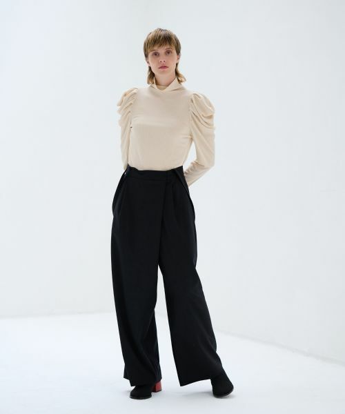 LANVIN en Bleu / ランバン オン ブルー その他パンツ | ライトウールタックワイドパンツ | 詳細13