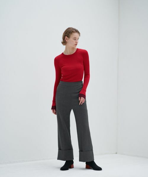 LANVIN en Bleu / ランバン オン ブルー その他パンツ | センタープレスロールアップパンツ | 詳細1