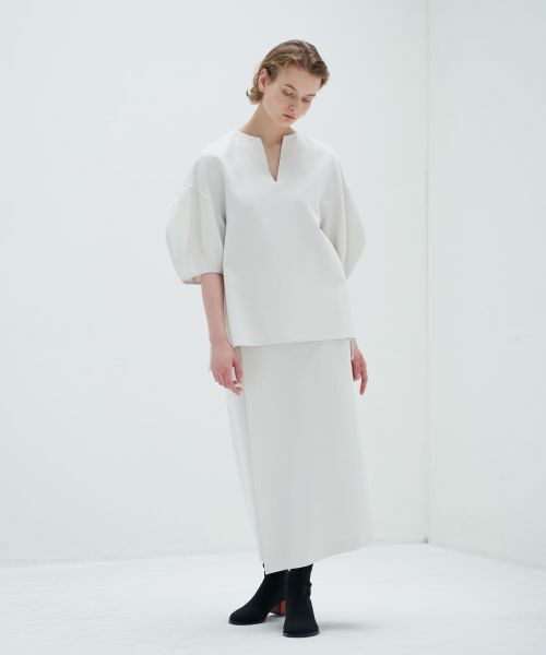 LANVIN en Bleu / ランバン オン ブルー ロング・マキシ丈スカート | ライトダブルクロスＩラインスカート | 詳細4