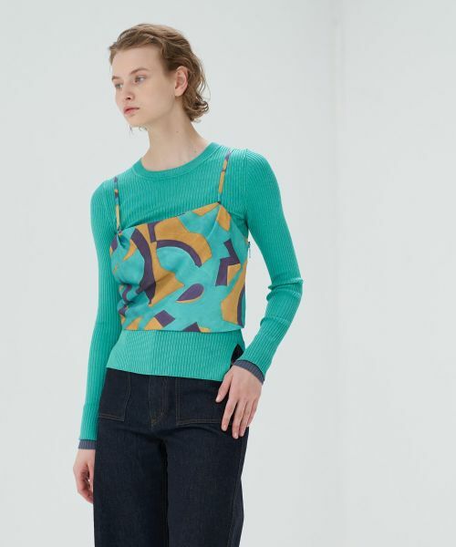 LANVIN en Bleu / ランバン オン ブルー シャツ・ブラウス | アートプリントキャミソールトップス | 詳細5