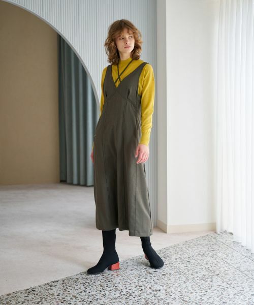 LANVIN en Bleu / ランバン オン ブルー ドレス | メランジウールキャミソールワンピース | 詳細1