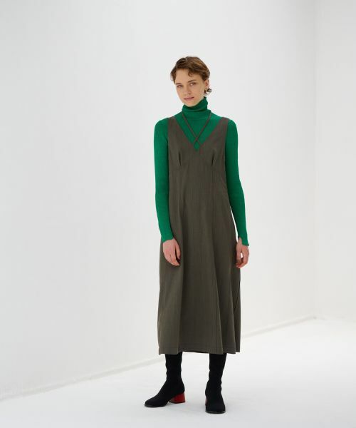 LANVIN en Bleu / ランバン オン ブルー ドレス | メランジウールキャミソールワンピース | 詳細10