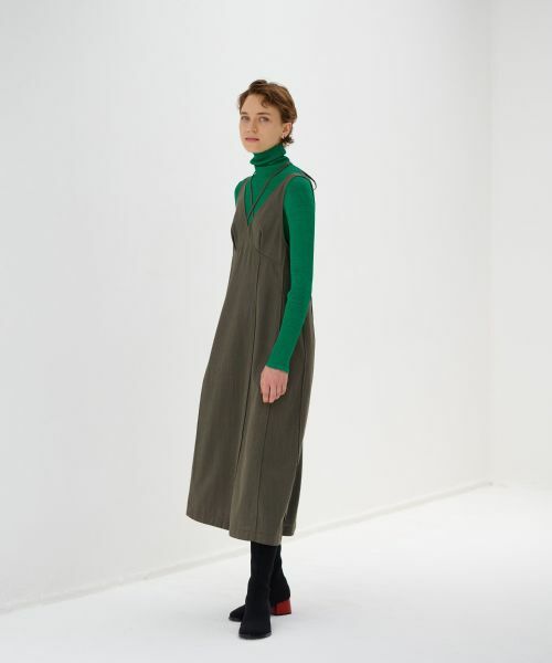 LANVIN en Bleu / ランバン オン ブルー ドレス | メランジウールキャミソールワンピース | 詳細11