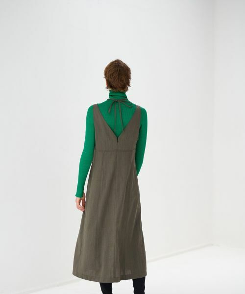 LANVIN en Bleu / ランバン オン ブルー ドレス | メランジウールキャミソールワンピース | 詳細12