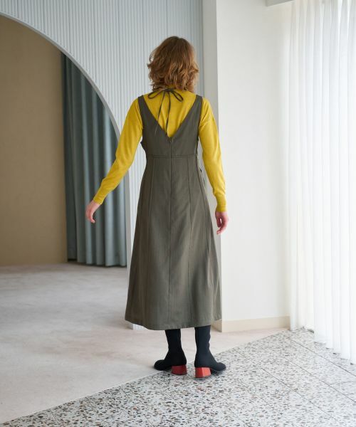 LANVIN en Bleu / ランバン オン ブルー ドレス | メランジウールキャミソールワンピース | 詳細2