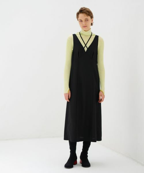 LANVIN en Bleu / ランバン オン ブルー ドレス | メランジウールキャミソールワンピース | 詳細5