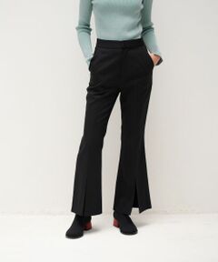 LANVIN en Bleu / ランバン オン ブルー その他パンツ | ウールツイルスリットフレアパンツ