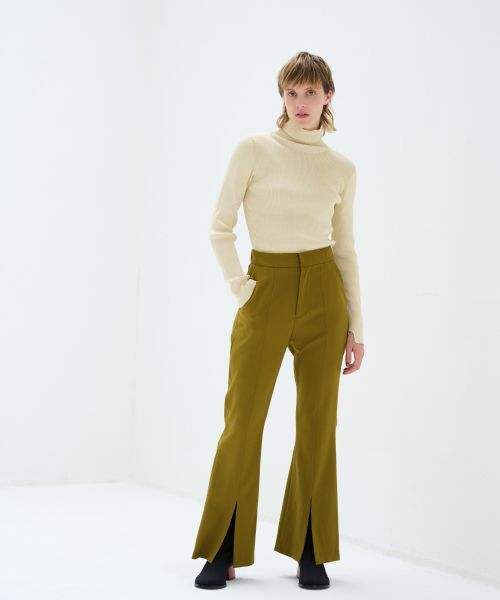 LANVIN en Bleu / ランバン オン ブルー その他パンツ | ウールツイルスリットフレアパンツ | 詳細7