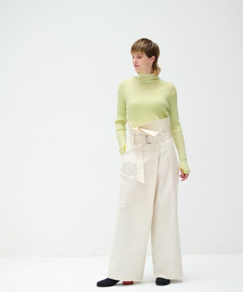 LANVIN en Bleu / ランバン オン ブルー その他パンツ | ハイウエストベルトパンツ | 詳細4