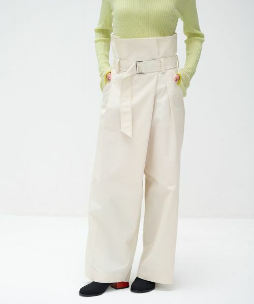 LANVIN en Bleu / ランバン オン ブルー その他パンツ | ハイウエストベルトパンツ | 詳細5