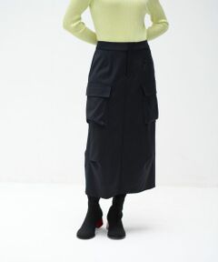 LANVIN en Bleu / ランバン オン ブルー ロング・マキシ丈スカート | ライトウールＩラインカーゴスカート