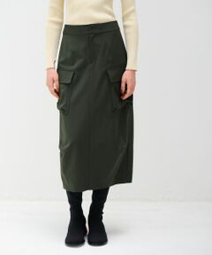 LANVIN en Bleu / ランバン オン ブルー ロング・マキシ丈スカート | ライトウールＩラインカーゴスカート