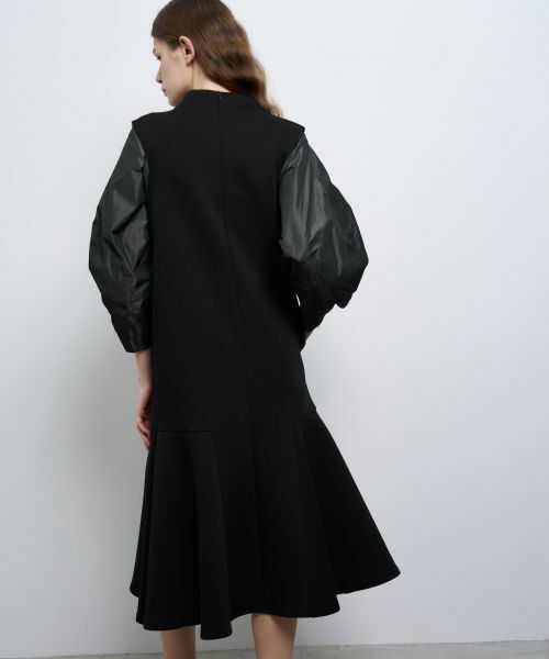 ランバンオンブルー　ワンピース　ロゴプリント　M 38 レリアン製　半袖　黒　青 ランバンオンブルー ワンピース ロゴプリント M 38 レリアン製