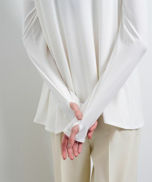 LANVIN en Bleu / ランバン オン ブルー Tシャツ | アシンメカーブヘムカットソー | 詳細7