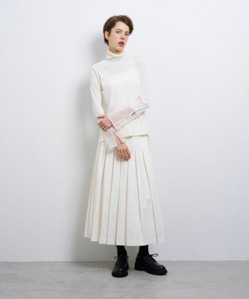 LANVIN en Bleu / ランバン オン ブルー Tシャツ | シアーカフスコンビカットソー | 詳細1