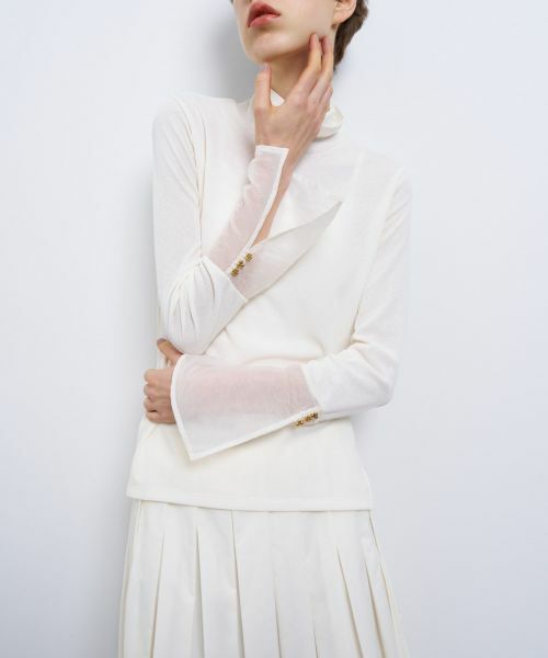 LANVIN en Bleu / ランバン オン ブルー Tシャツ | シアーカフスコンビカットソー | 詳細10