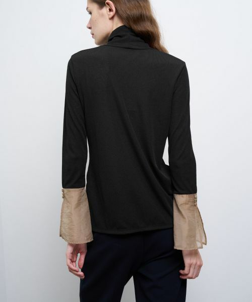 LANVIN en Bleu / ランバン オン ブルー Tシャツ | シアーカフスコンビカットソー | 詳細16