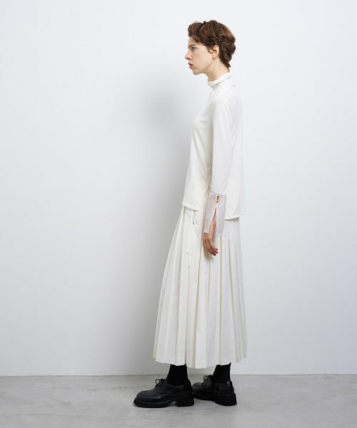 LANVIN en Bleu / ランバン オン ブルー Tシャツ | シアーカフスコンビカットソー | 詳細2