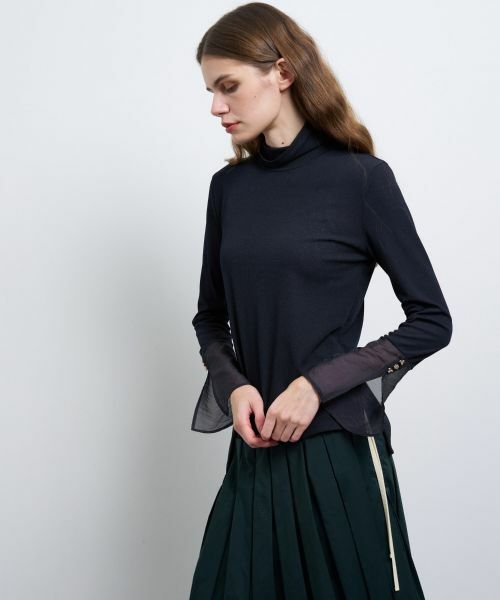 LANVIN en Bleu / ランバン オン ブルー Tシャツ | シアーカフスコンビカットソー | 詳細22