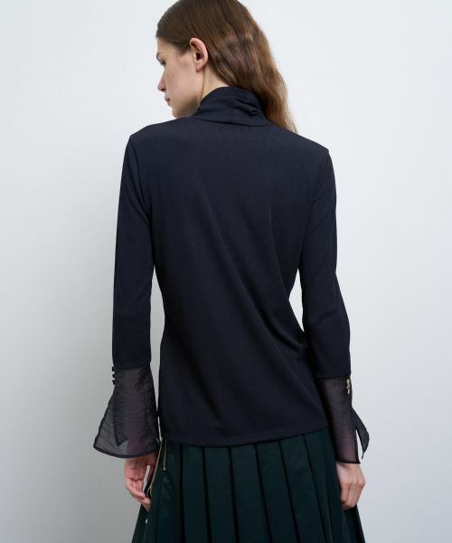 LANVIN en Bleu / ランバン オン ブルー Tシャツ | シアーカフスコンビカットソー | 詳細23