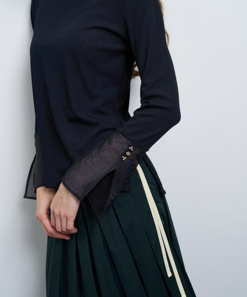 LANVIN en Bleu / ランバン オン ブルー Tシャツ | シアーカフスコンビカットソー | 詳細24