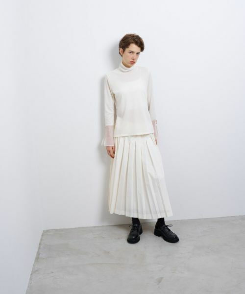 LANVIN en Bleu / ランバン オン ブルー Tシャツ | シアーカフスコンビカットソー | 詳細4