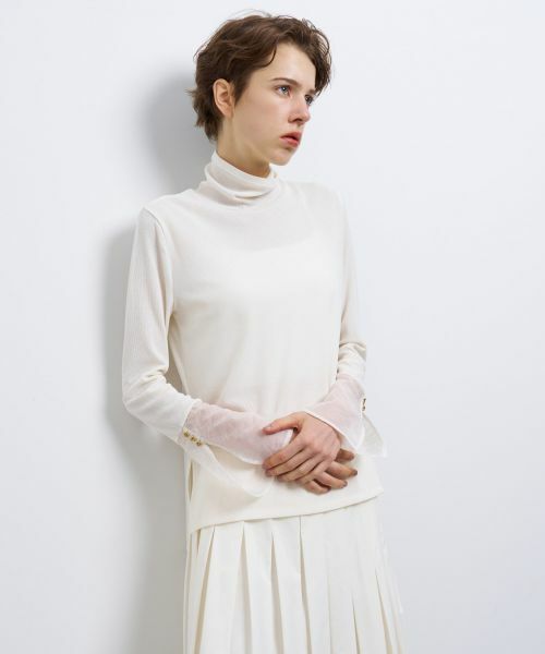 LANVIN en Bleu / ランバン オン ブルー Tシャツ | シアーカフスコンビカットソー | 詳細5