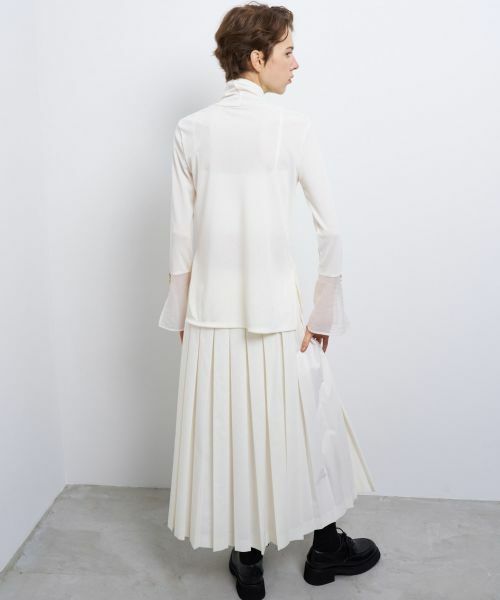 LANVIN en Bleu / ランバン オン ブルー Tシャツ | シアーカフスコンビカットソー | 詳細7