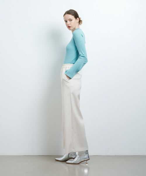 LANVIN en Bleu / ランバン オン ブルー その他パンツ | ウールカルゼゴムワイドパンツ | 詳細15