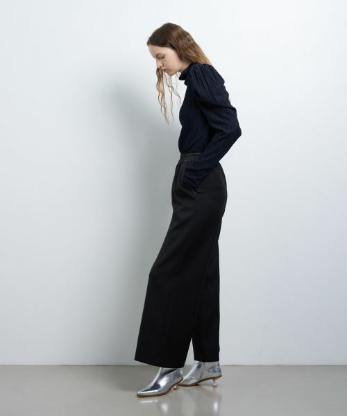 LANVIN en Bleu / ランバン オン ブルー その他パンツ | ウールカルゼゴムワイドパンツ | 詳細2