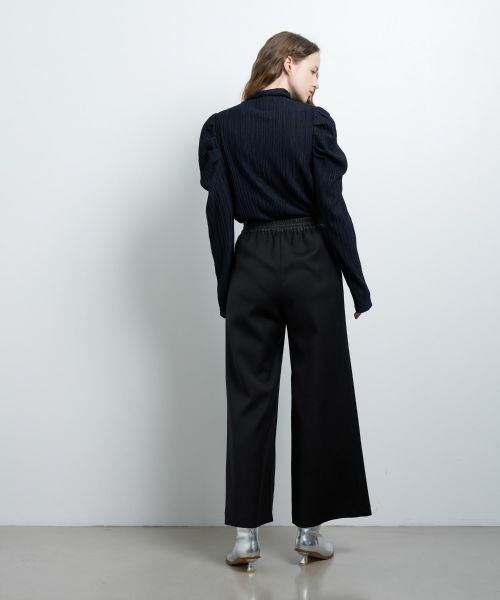 LANVIN en Bleu / ランバン オン ブルー その他パンツ | ウールカルゼゴムワイドパンツ | 詳細3