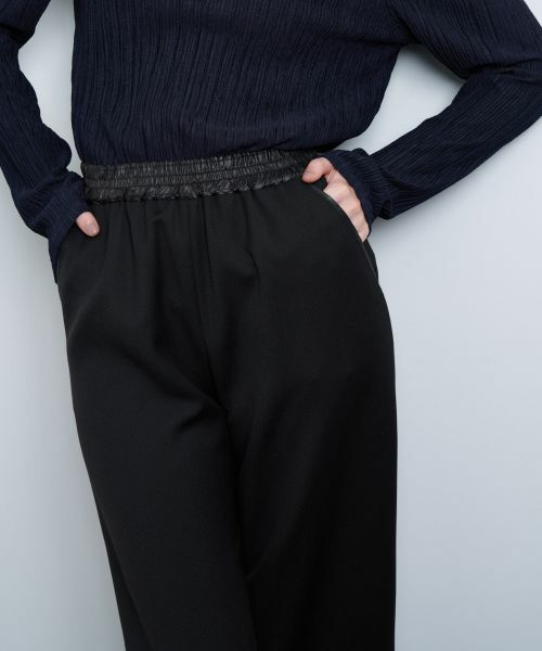 LANVIN en Bleu / ランバン オン ブルー その他パンツ | ウールカルゼゴムワイドパンツ | 詳細6