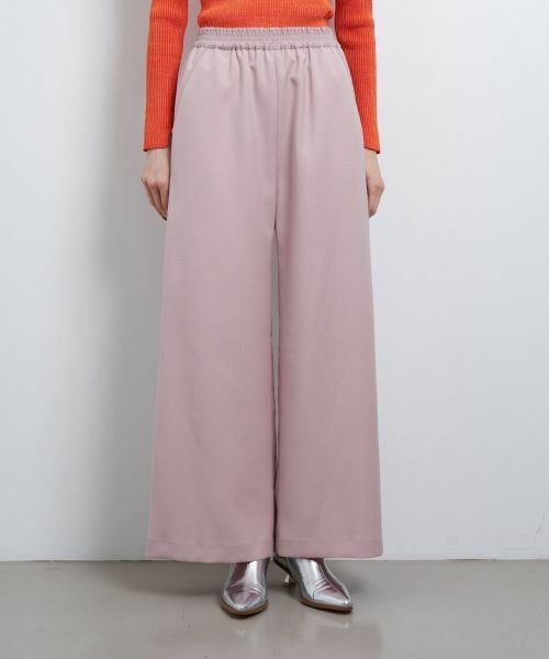 LANVIN en Bleu / ランバン オン ブルー その他パンツ | ウールカルゼゴムワイドパンツ(ピンク)
