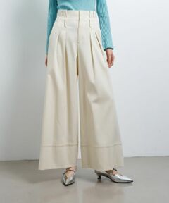 LANVIN en Bleu / ランバン オン ブルー その他パンツ | ウールツイルハイウエストワイドパンツ