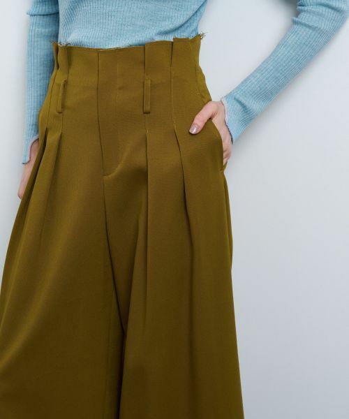 LANVIN en Bleu / ランバン オン ブルー その他パンツ | ウールツイルハイウエストワイドパンツ | 詳細10