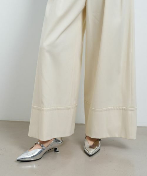 LANVIN en Bleu / ランバン オン ブルー その他パンツ | ウールツイルハイウエストワイドパンツ | 詳細5