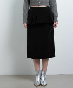 LANVIN en Bleu / ランバン オン ブルー ロング・マキシ丈スカート | ベルベットペプラムミディスカート