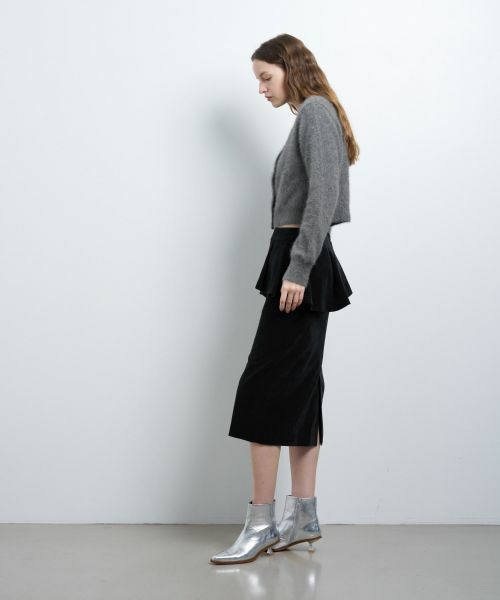 LANVIN en Bleu / ランバン オン ブルー ロング・マキシ丈スカート | ベルベットペプラムミディスカート | 詳細10