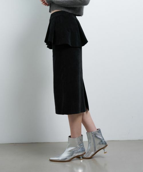 LANVIN en Bleu / ランバン オン ブルー ロング・マキシ丈スカート | ベルベットペプラムミディスカート | 詳細12