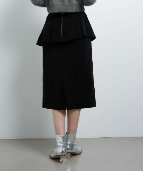 LANVIN en Bleu / ランバン オン ブルー ロング・マキシ丈スカート | ベルベットペプラムミディスカート | 詳細13