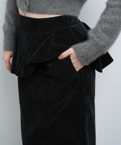 LANVIN en Bleu / ランバン オン ブルー ロング・マキシ丈スカート | ベルベットペプラムミディスカート | 詳細14