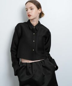 LANVIN en Bleu / ランバン オン ブルー シャツ・ブラウス | シルキーダブルクロスショートシャツ