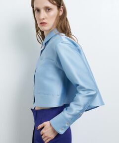 LANVIN en Bleu / ランバン オン ブルー シャツ・ブラウス | シルキーダブルクロスショートシャツ