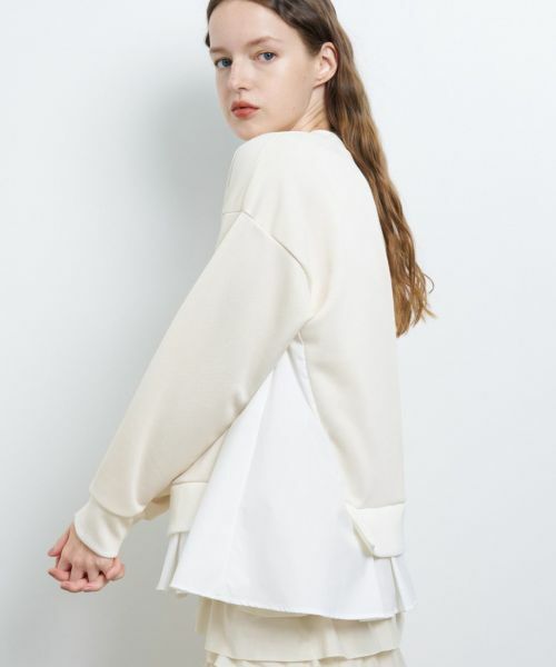 LANVIN en Bleu / ランバン オン ブルー Tシャツ | コンビスウェットプルオーバー | 詳細1