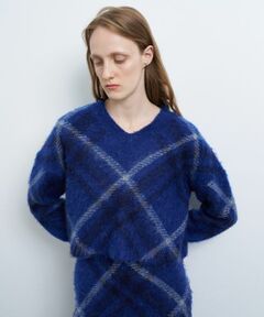 LANVIN en Bleu / ランバン オン ブルー ニット・セーター | チェックジャガードニット