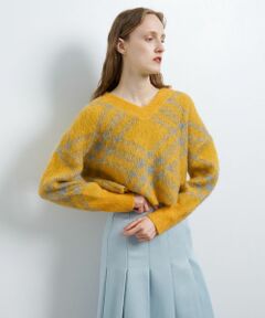 LANVIN en Bleu / ランバン オン ブルー ニット・セーター | チェックジャガードニット