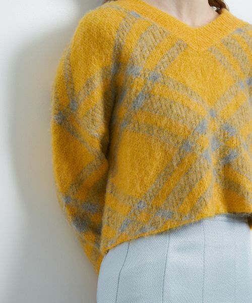 LANVIN en Bleu / ランバン オン ブルー ニット・セーター | チェックジャガードニット | 詳細7