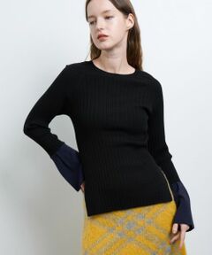 LANVIN en Bleu / ランバン オン ブルー ニット・セーター | ランダムリブフレアカフスニット