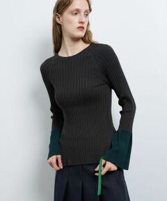 LANVIN en Bleu / ランバン オン ブルー ニット・セーター | ランダムリブフレアカフスニット